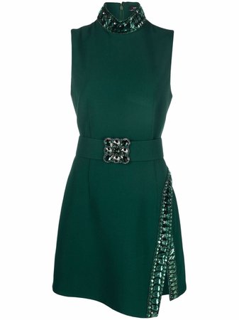 Andrew Gn crystal-embellished Belted Dress - Farfetch