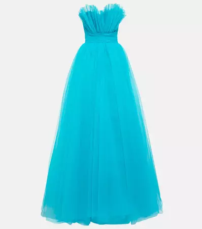 Tulle Gown in Blue - Monique Lhuillier | Mytheresa
