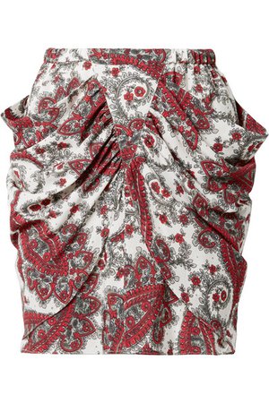 Isabel Marant | Tilena draped printed crepe de chine mini skirt | NET-A-PORTER.COM
