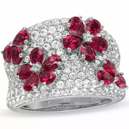 flower ruby ring - Google Search