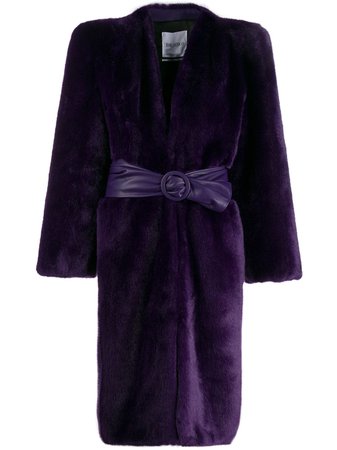 Attico Belted faux-fur Coat - Farfetch
