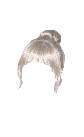 Platinum Blonde High Bun with Bangs (Dei5 edit)