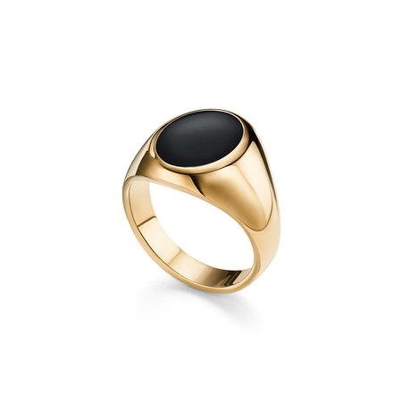 Signet ring in 18k gold with black onyx. | Tiffany & Co.