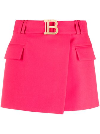 Balmain B belted mini skirt