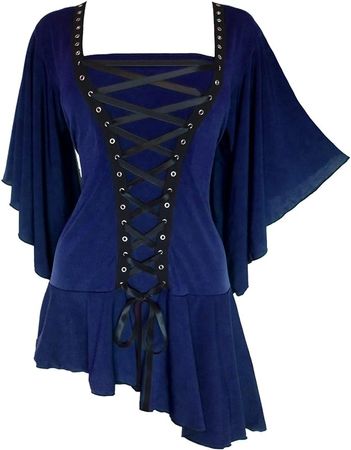 Dare to Wear Alchemy Corset Top: Steampunk Gothic Punk Rock Women's Asymmetric Shirt at Amazon Women’s Clothing store