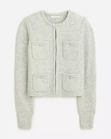 J.Crew: Odette Sweater Lady Jacket With Jewel Buttons For Women