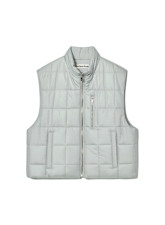 TheOpen Product QUILTED ZIP POCKET VEST Jacket, GRAY