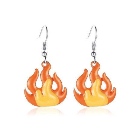 Green/Orange Flame Earrings | Own Saviour