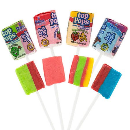 Top Pop Chewy Taffy Candy Suckers: 48-Piece Box | Candy Warehouse
