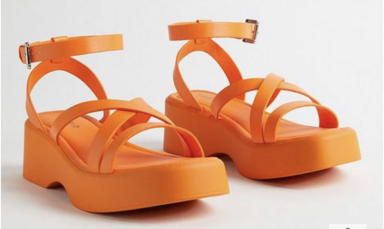 orange chunky sandals