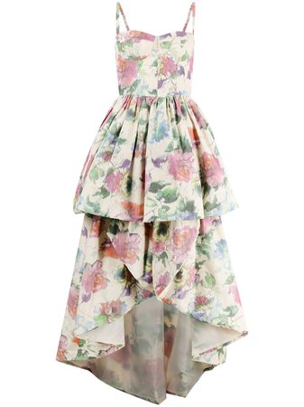 Pinko Floral Print Tiered Gown - Farfetch