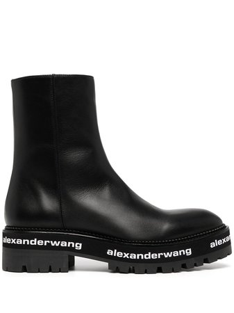 Alexander Wang logo-print Ankle Boots - Farfetch