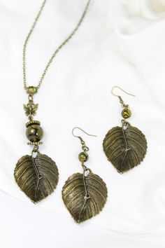 antique bronze with green necklace and earrings - Google Search