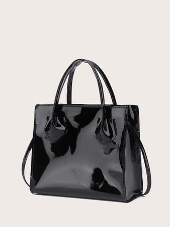 Patent Leather Satchel Bag | SHEIN USA