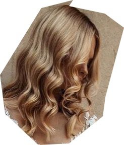curly brown hair with highlights