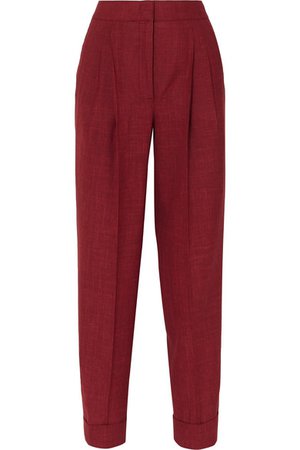 CASASOLA | Pleated wool, silk and linen-blend tapered pants | NET-A-PORTER.COM