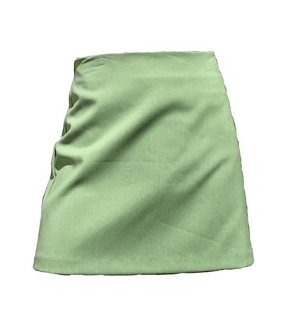 green satin skirt