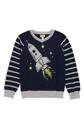 Hatley Rocket Ship Intarsia Sweater (Toddler Boys, Little Boys & Big Boys) | Nordstrom