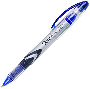 Staples OptiFlow Rollerball Pens, Fine Point, Blue, Dozen: Amazon.ca: Office Products
