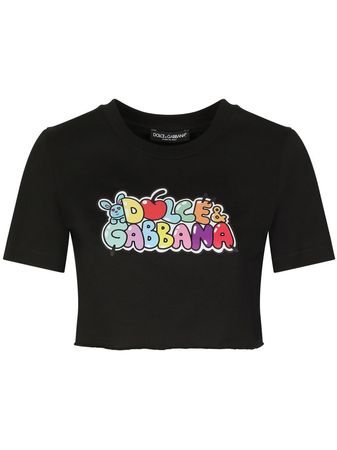 Dolce & Gabbana graphic-print Cropped T-shirt - Farfetch