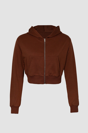 brown cropped hoodie