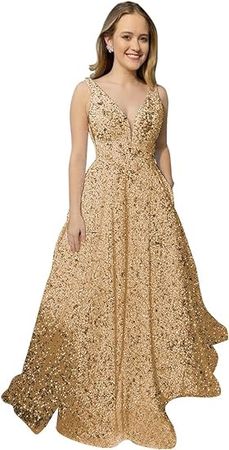 Amazon.com: Lindo Noiva Prom Dress for Women 2023 Plus Size A line Ball Gown Sequin Formal Evening Party Gown : Clothing, Shoes & Jewelry