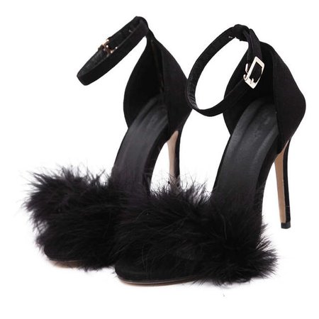 Online Shop Fashion 11cm Heels Designers Summer Shoes Women Stiletto Sandalen Open Toe Fluff Strappy Thin High Heels Lace Up Fur Sandals | Aliexpress Mobile_en title