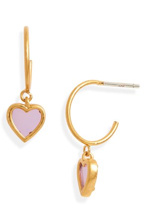 Madewell Sweetheart Charm Mini Hoop Earrings | Nordstrom