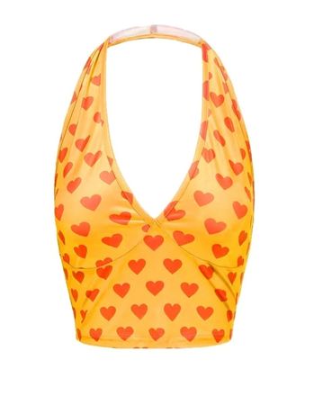 yellow/orange hearts halter top