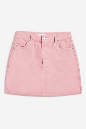 pink jean skirt