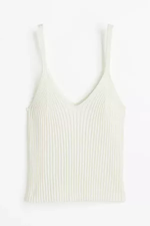 Ribbed knit cami White H&M offwhite triangled