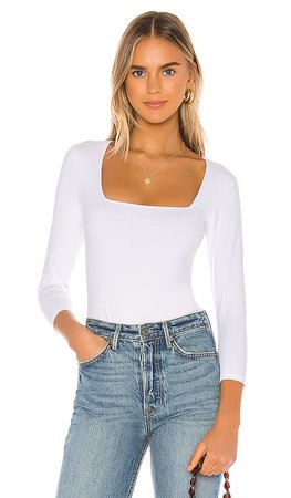 Free People Truth Or Square Bodysuit in White | REVOLVE