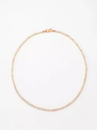Gold Rally cubic zirconia & gold-plated tennis necklace | Roxanne Assoulin | MATCHESFASHION US