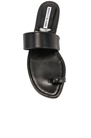 Manolo Blahnik Messen Sandal in Black Calf | FWRD