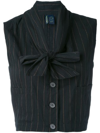 Shop black & brown Romeo Gigli Pre-Owned 1990's cropped waistcoat with Express Delivery - Farfetch