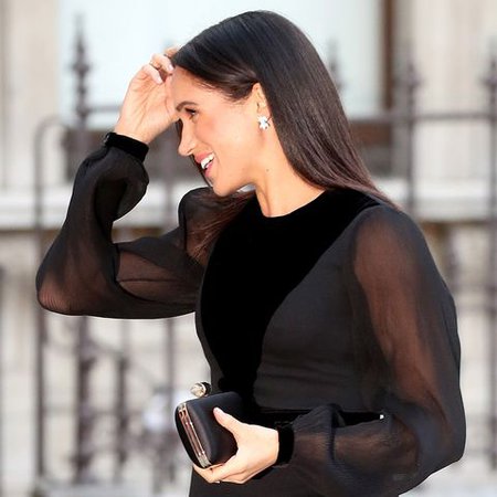 Meghan Markle's black Givenchy dress at Royal Academy Oceania Exhibition - Duchess of Sussex's first solo royal engagement