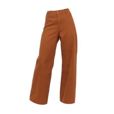 burnt orange high waisted straight leg pants trousers png