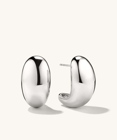Mega Dome Earrings Silver | Mejuri