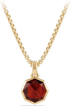 Faceted Amulet with Garnet in 18K Gold