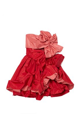 Bow-Detailed Two-Tone Faille Mini Dress by Carolina Herrera | Moda Operandi
