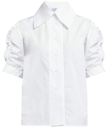 Tilda Puff Sleeve Cotton Poplin Shirt - Womens - White