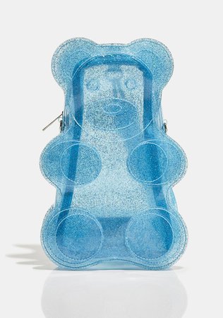 Club Exx Festival Clear Glitter Gummy Bear Backpack - Blue – Dolls Kill