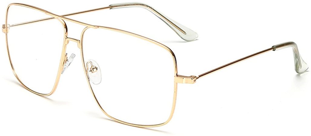Amazon.com: Dollger Classic Glasses Clear Lens Non Prescription Metal Frame Eyewear Men Women Gold: Clothing