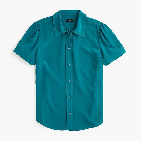 J.Crew: Short Sleeve Shirt In Better Silk