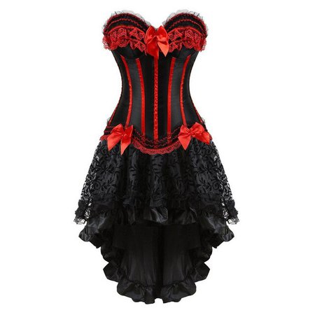 Sapubonva corsets dress with skirt burlesque vintage striped floral lace up corset bustier tank tops for women cosplay plus size|corset dress|lace corset bustiercorset bustier - AliExpress