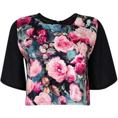 Pinterest - Boohoo Yasmin Floral Scuba Woven Zip Back Shell Top found on Polyvore | Top Fashion Products