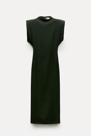 ZW COLLECTION SHOULDER PAD DRESS - Emerald | ZARA United States