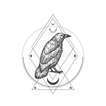 abstract-occult-symbol-vintage-style-logo-tattoo-template-hand-drawn-black-crow-raven-sketch-symbol-geometric-mystical-166302839.jpg (800×800)