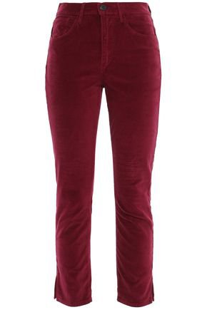 Cropped cotton-blend velvet slim-leg pants | 3x1 | Sale up to 70% off | THE OUTNET