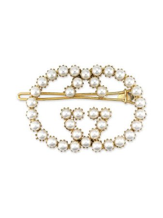 Shop Gucci GG pearl hair clip with Express Delivery - FARFETCH